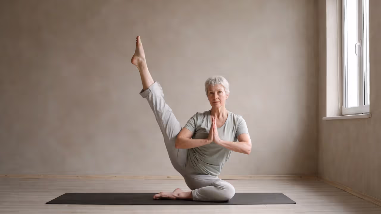 Adult practitioner doing yoga as part of a weight loss journey