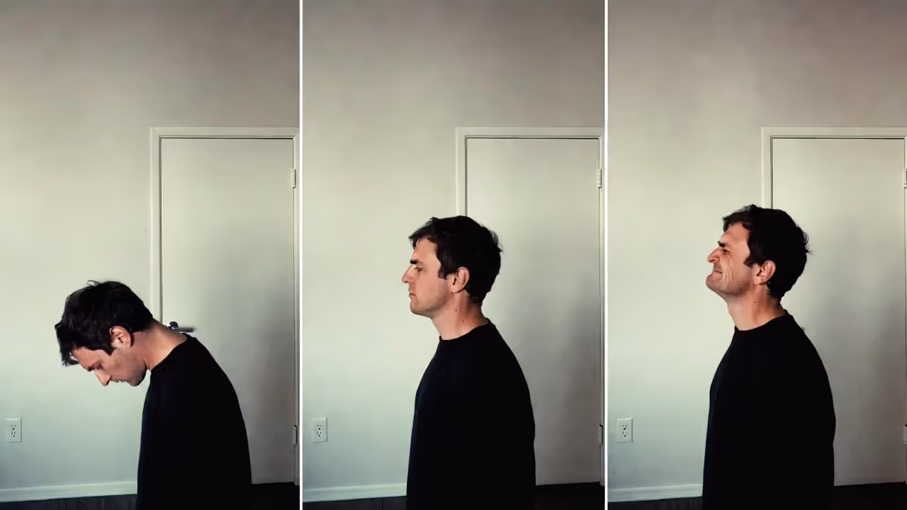 Triptych showing underactive, balanced, and overactive grounded body posture