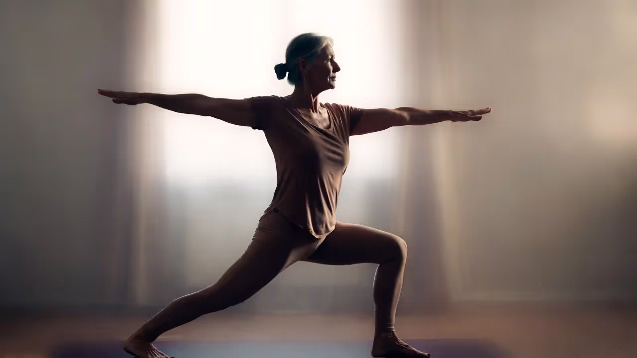 Modified standing poses strengthen safely.